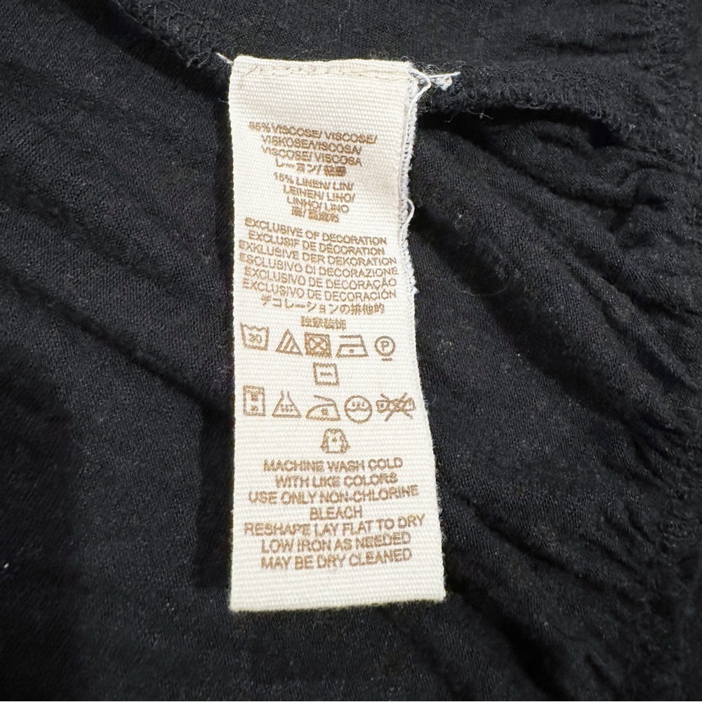 Free People | New World Embroidered Top Boho Lace Black Size Medium - Picture 7 of 8